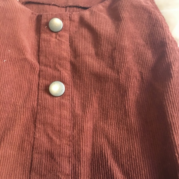 Rust/burgundy corduroy pinafore dress size 14 - Picture 2 of 4